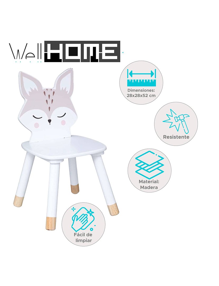 Cadeira infantil em formato de raposa