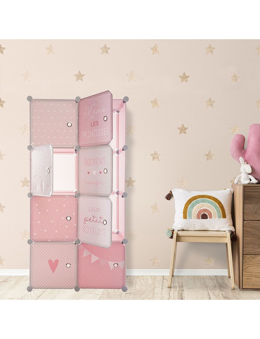 Armário infantil rosa 65x31.5x125cm