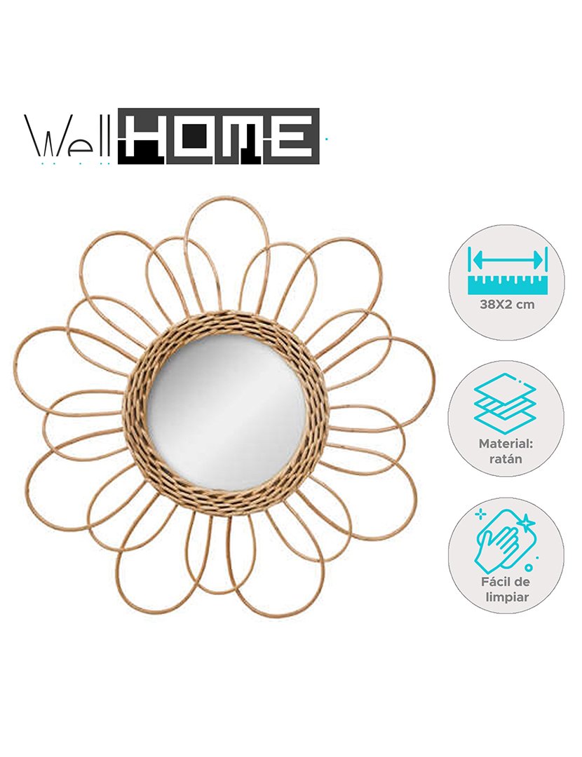 Espelho floral dourado