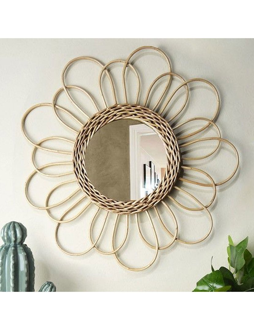 Espelho floral dourado