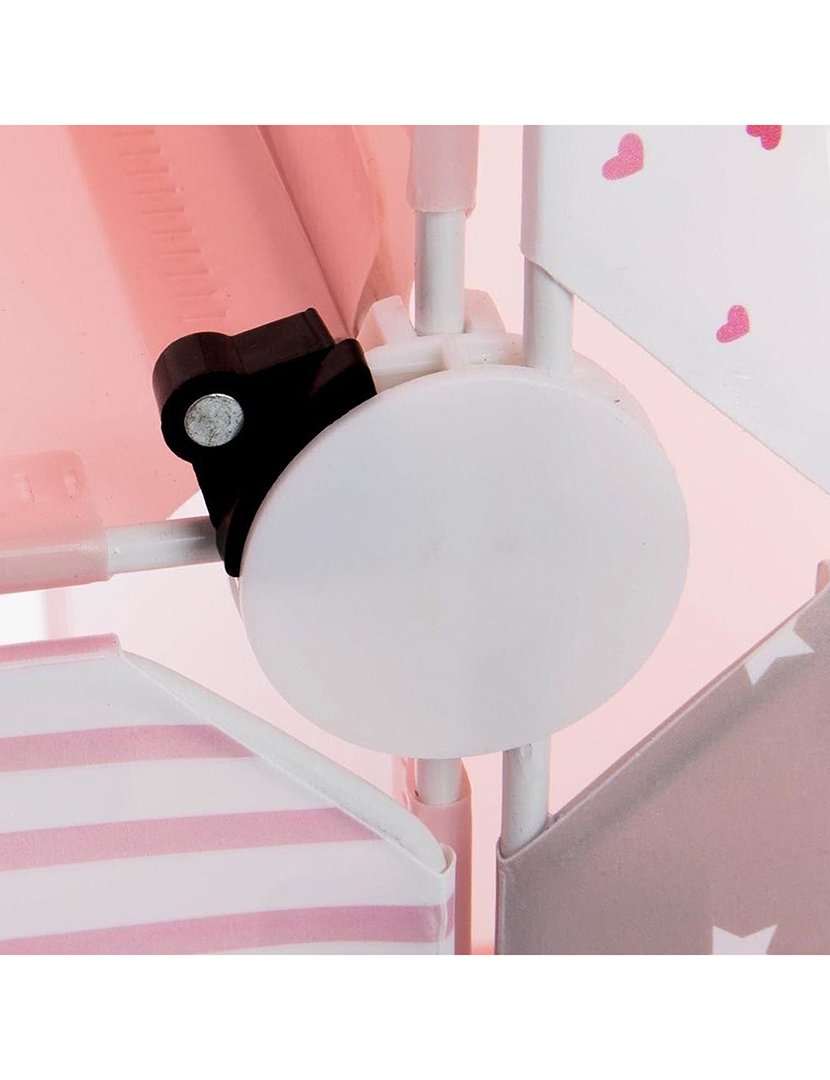 Estante de armazenamento em coluna tipo castelo rosa 95.5x32x109cm