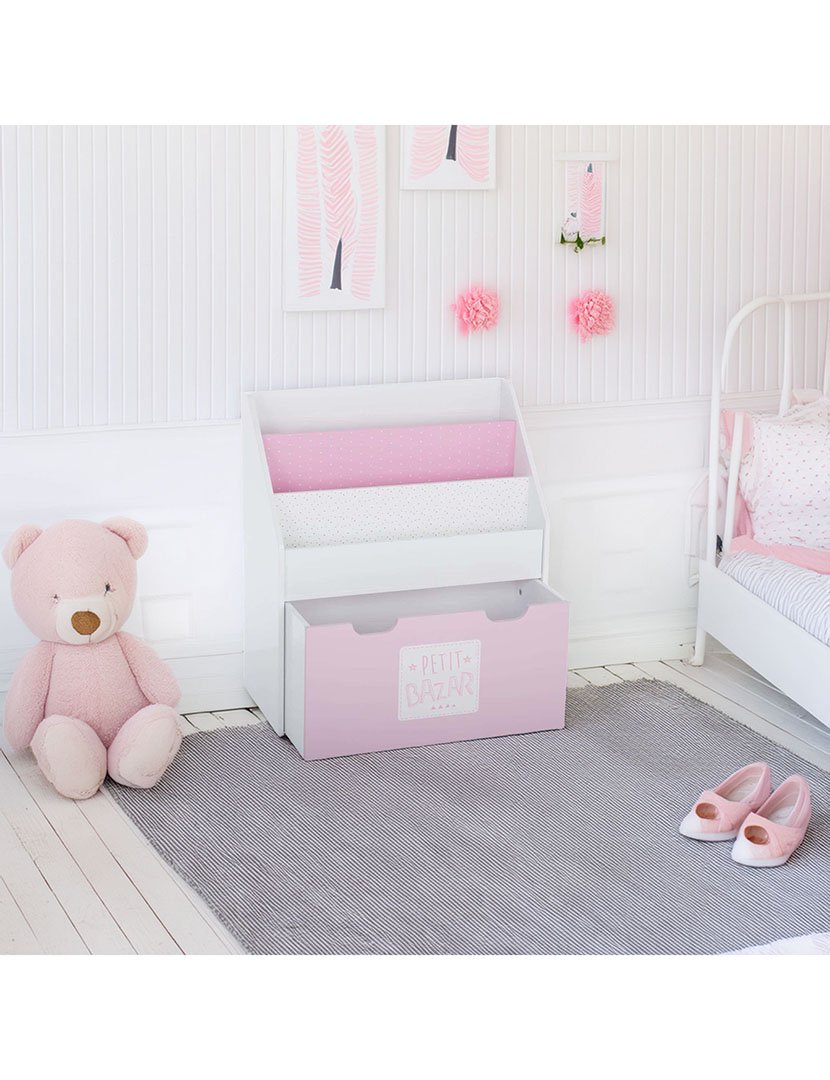 Estante com gaveta rosa 62.7x30x70cm