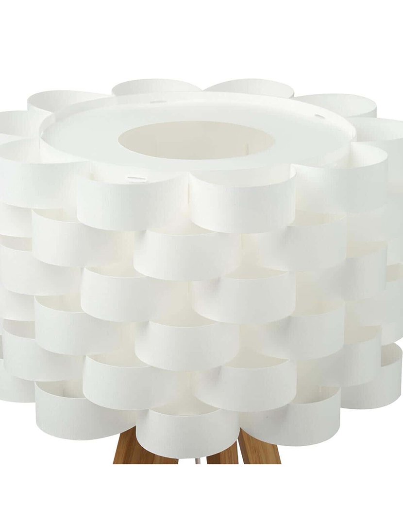 Candeeiro de chão em bambu branco ø50x150cm