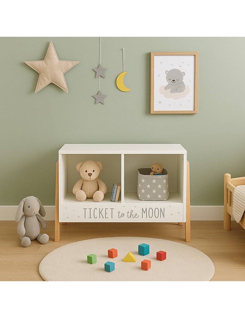 Móvel de armazenamento infantil 2 compartimentos