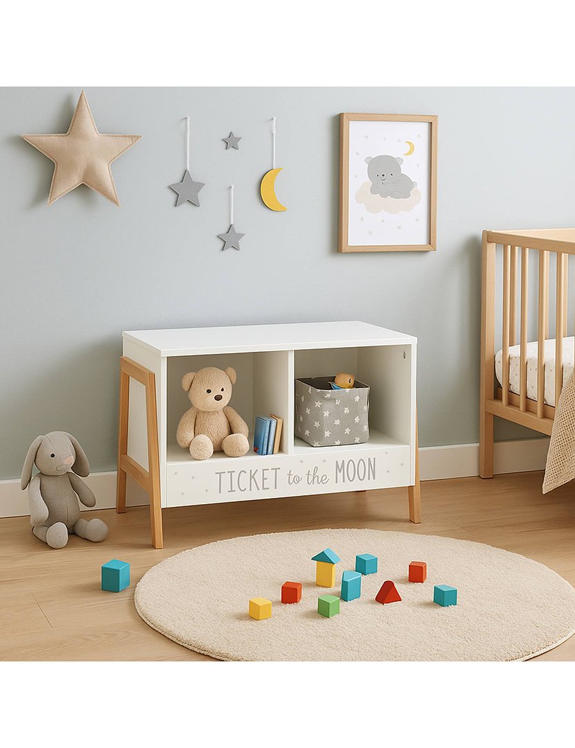 Móvel de armazenamento infantil 2 compartimentos