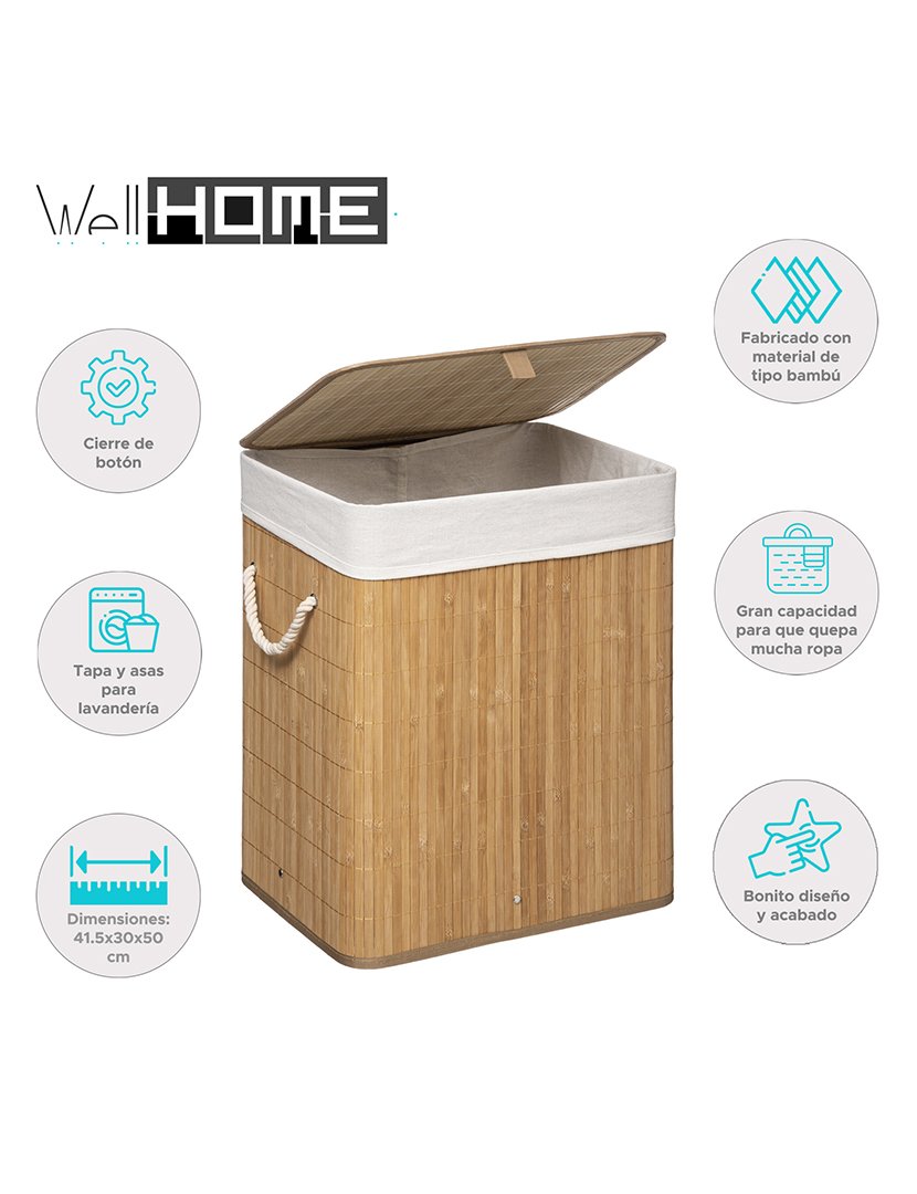 Cesto Roupa Bambú Natural