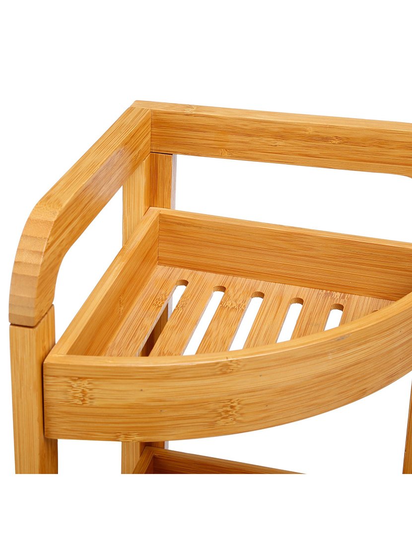 Prateleira de canto em bambu 3 andares