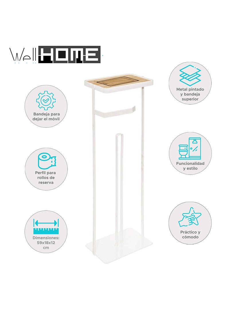 Porta-Rolos Metal Branco
