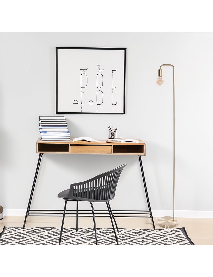 Candeeiro de chão em metal dourado 150cm