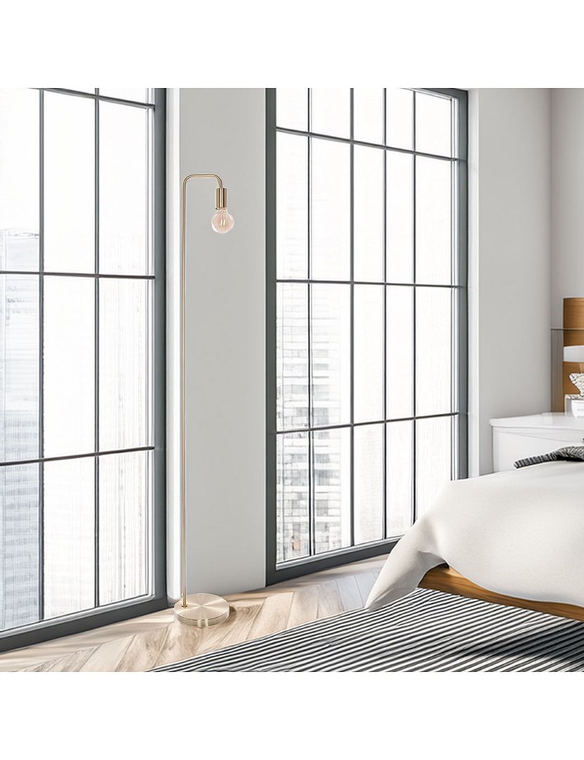 Candeeiro de chão em metal dourado 150cm