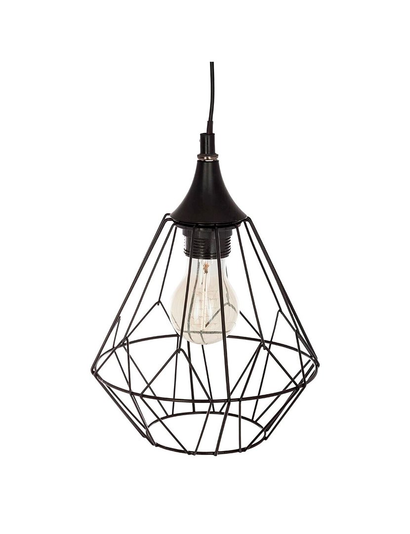 Candeeiro de teto em metal preto