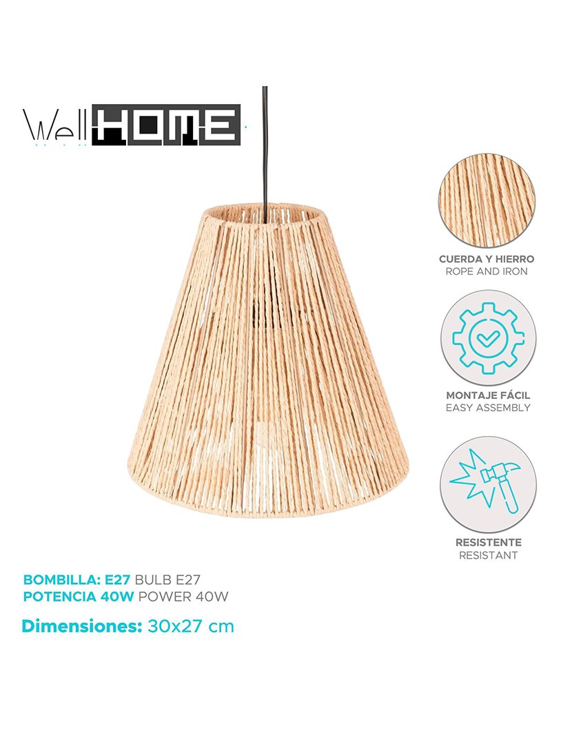 Candeeiro de teto em corda Etnik 