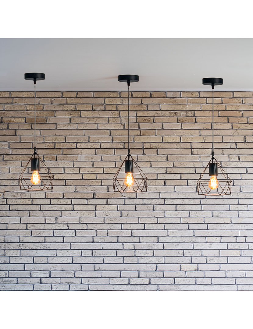 Candeeiro de teto em metal preto