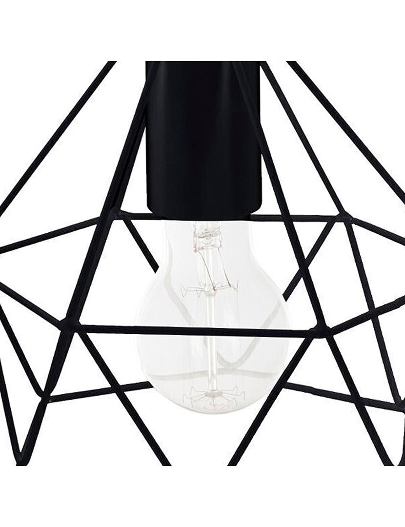 Candeeiro de teto em metal preto