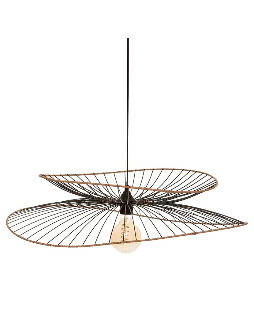 Candeeiro Suspenso 'Alara' em metal preto. ø69.5x17.5cm