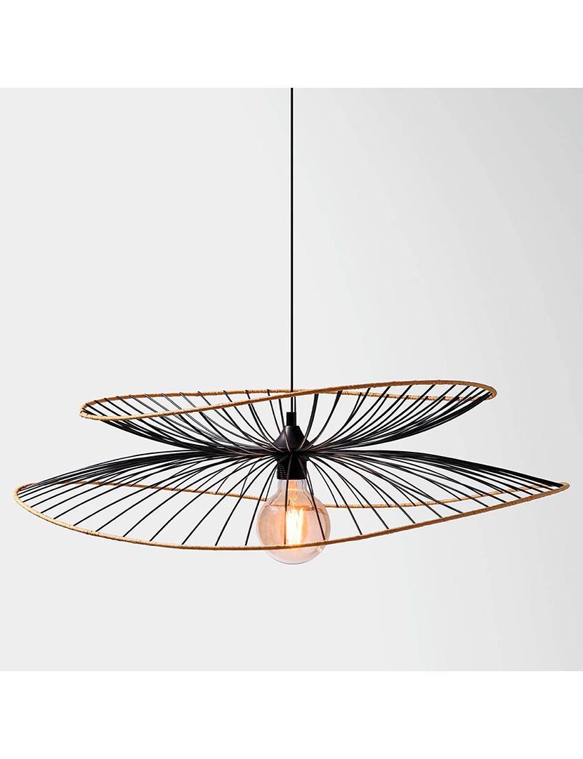 Candeeiro Suspenso 'Alara' em metal preto. ø69.5x17.5cm