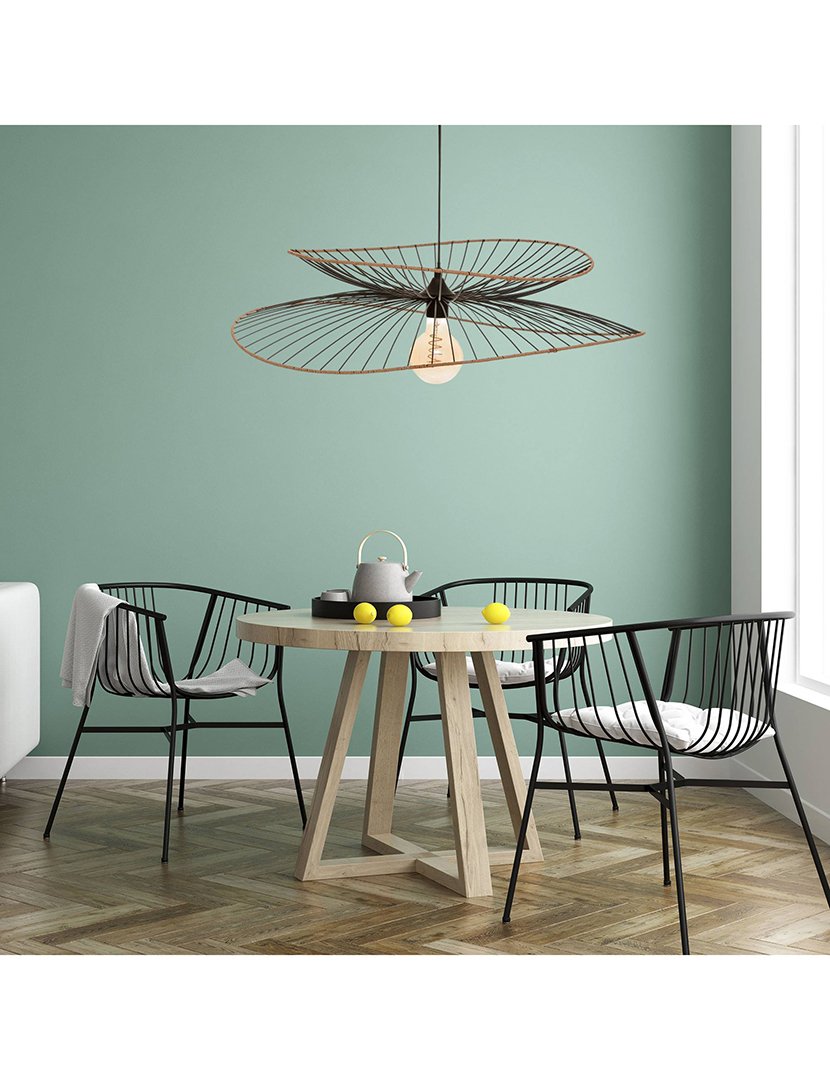 Candeeiro Suspenso 'Alara' em metal preto. ø69.5x17.5cm