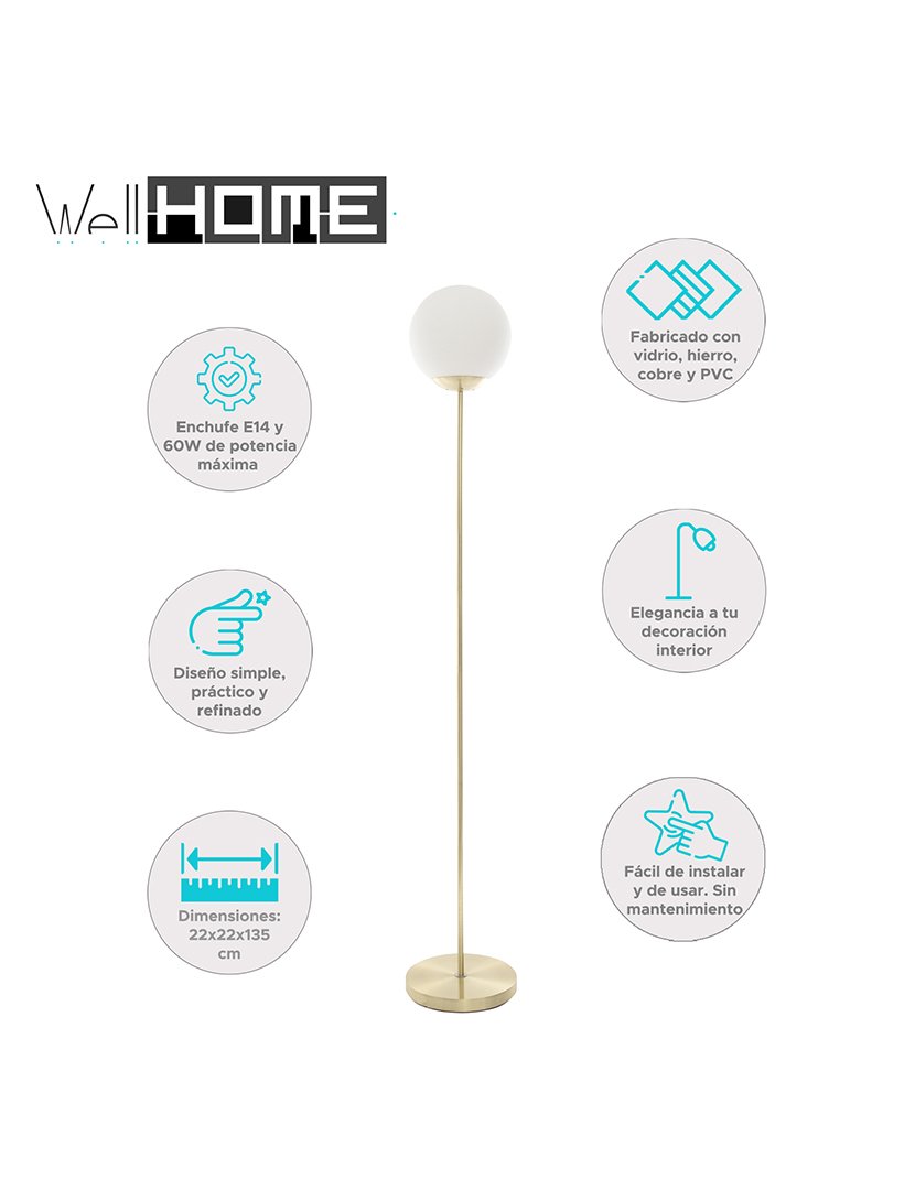 Candeeiro de chão Ball Dris 134cm