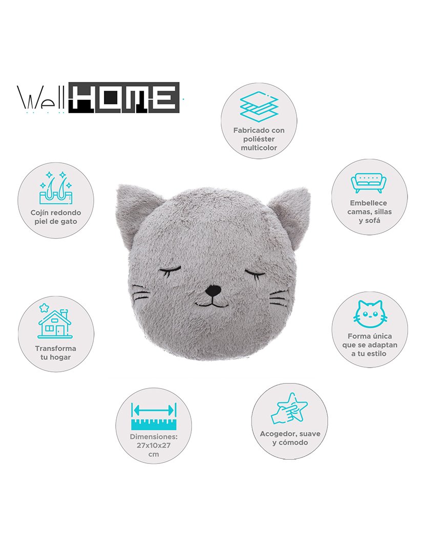 Almofada redonda gato