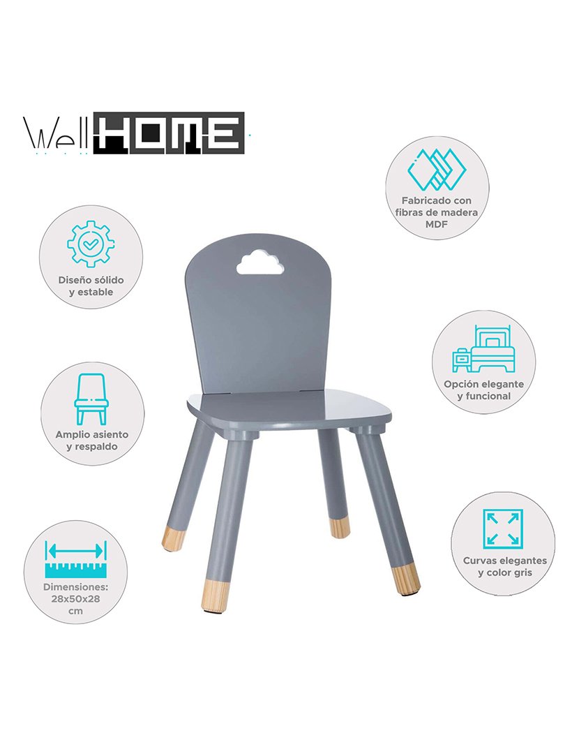 Cadeira infantil cinza