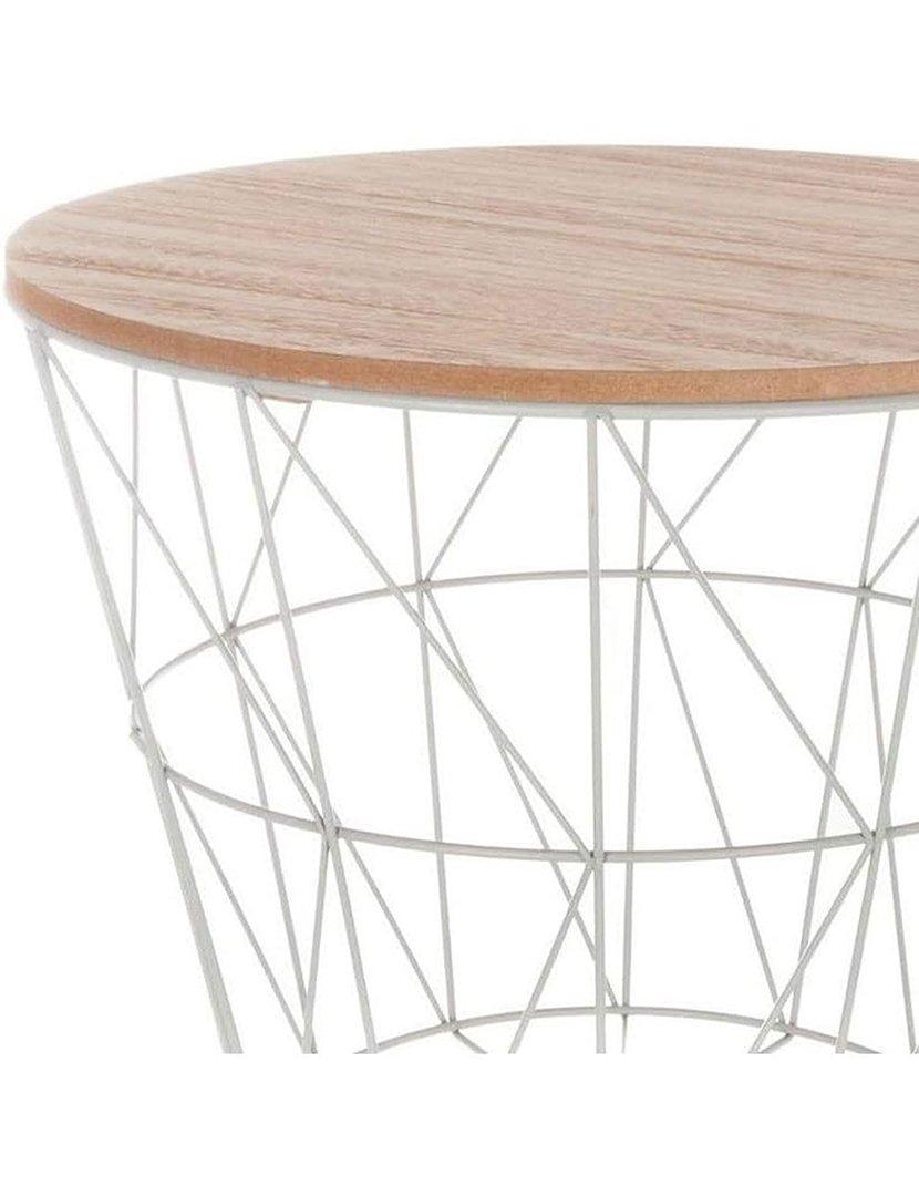 Mesa auxiliar de metal branco 'kumi' ø38x30.5cm