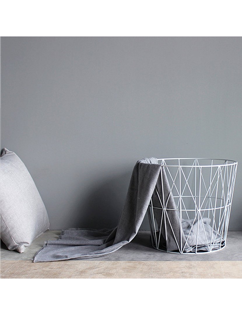 Mesa auxiliar de metal branco 'kumi' ø38x30.5cm