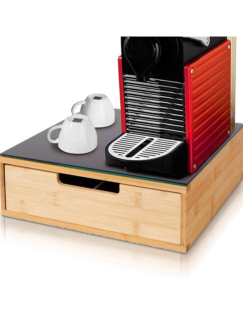 Porta-cápsulas em bambu 30x30x10cm