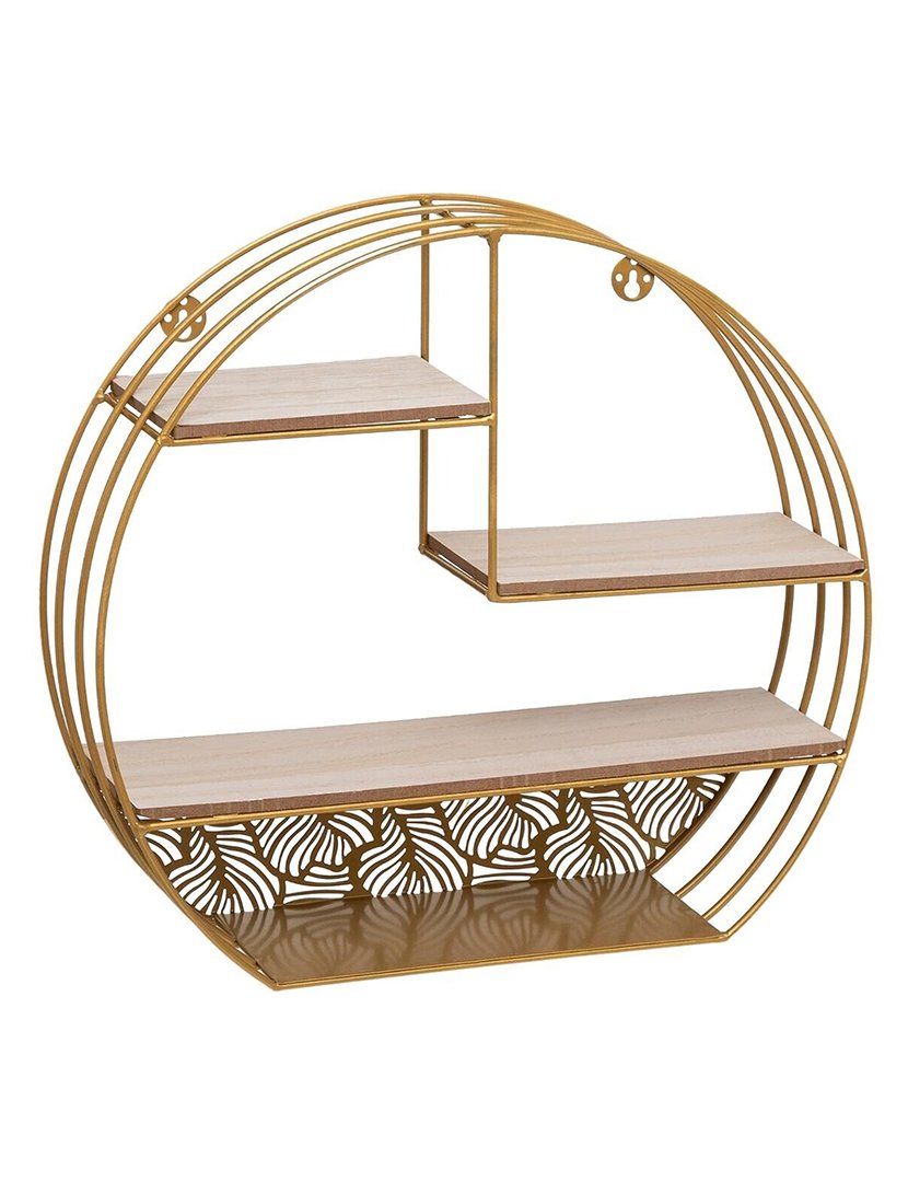 Prateleira de parede redonda em madeira