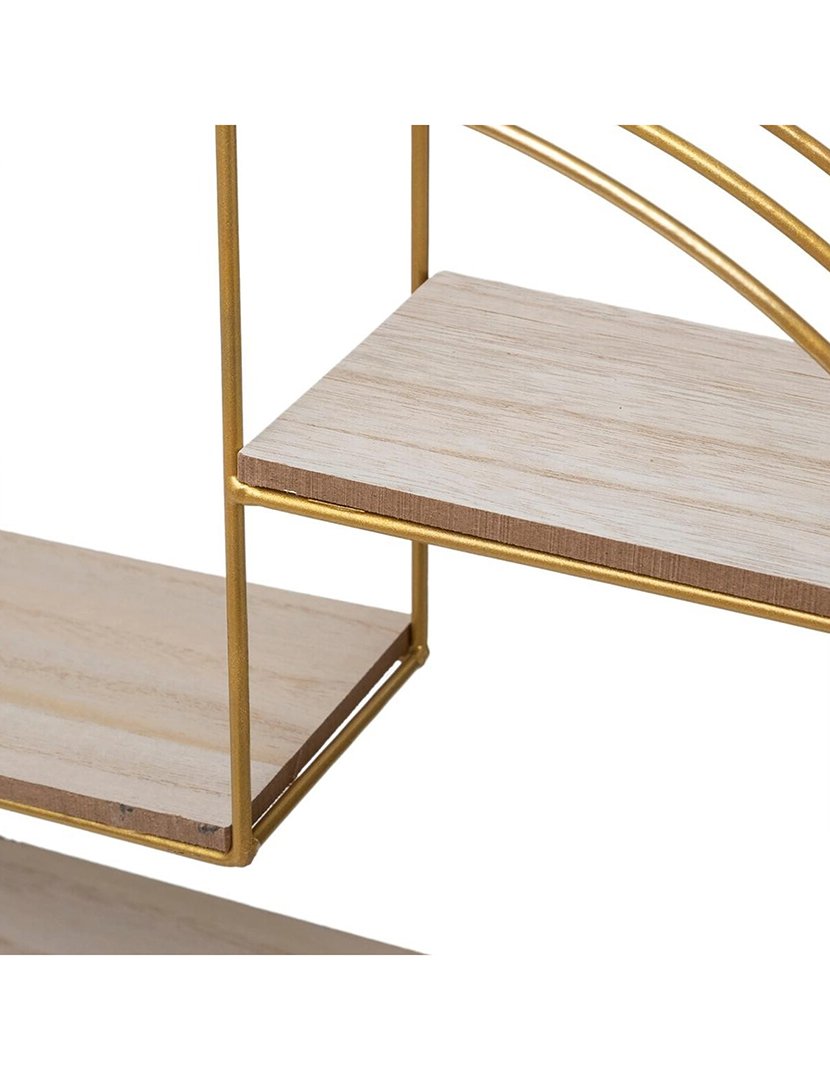 Prateleira de parede redonda em madeira