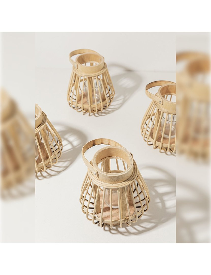Farol "Rania" de ratão 14x16cm