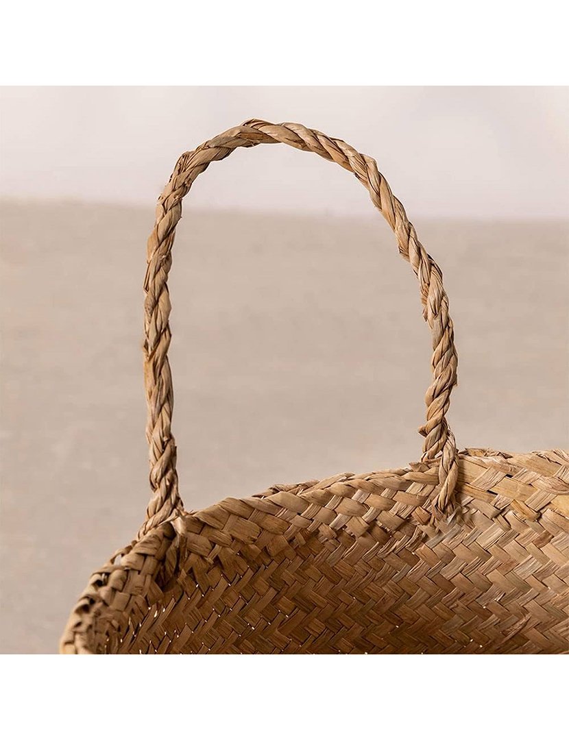 Cesta dobrável de vime natural 43.5x29cm