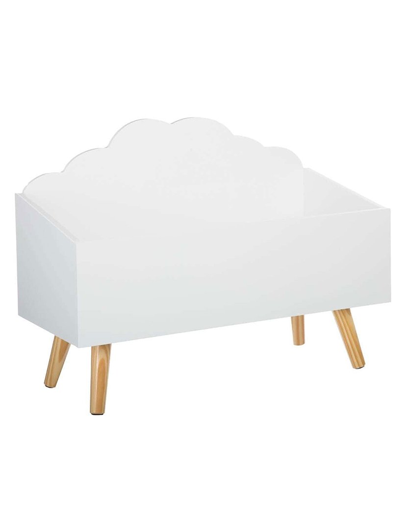 Baú de brinquedos infantil branco "nuvem" 58x28x45.5cm