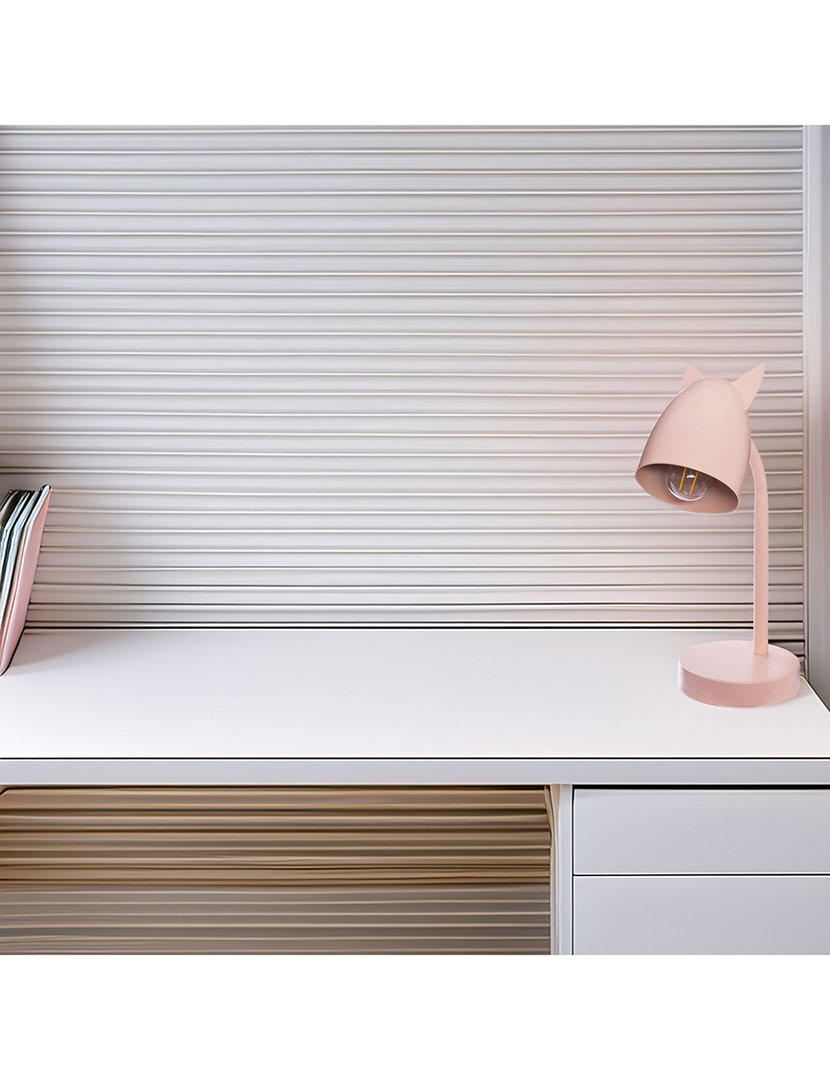 Candeeiro infantil "orelhas" metal rosa