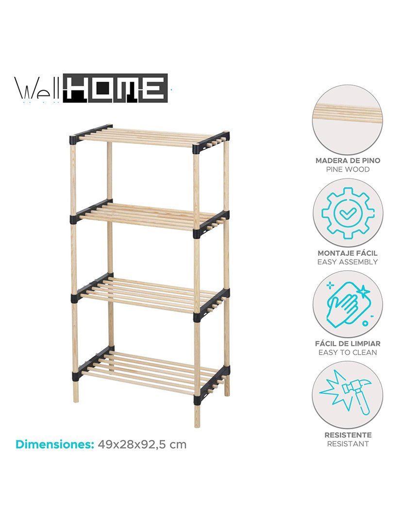 Sapateira de 4 prateleiras 92.5cm