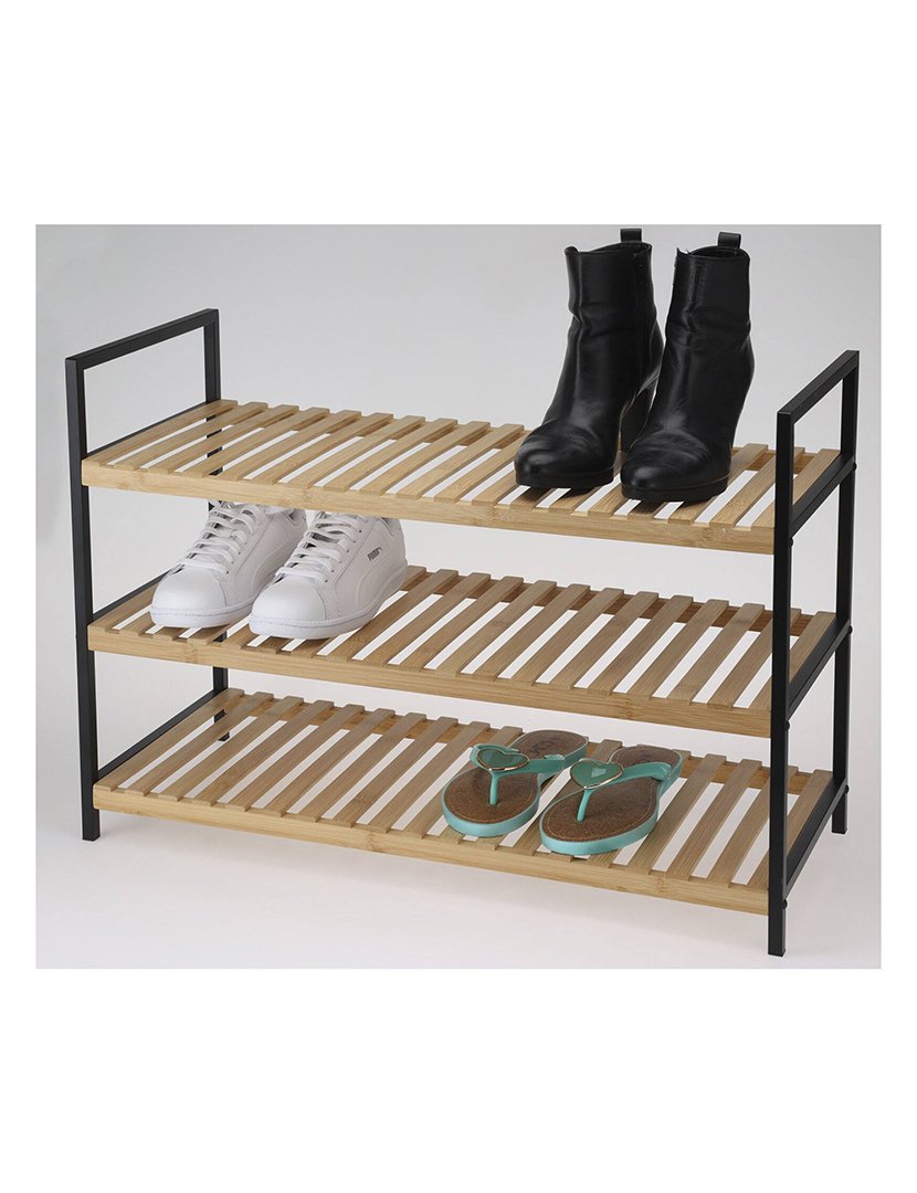 Sapateira bambu 3 prateleiras 70x30x48.5cm