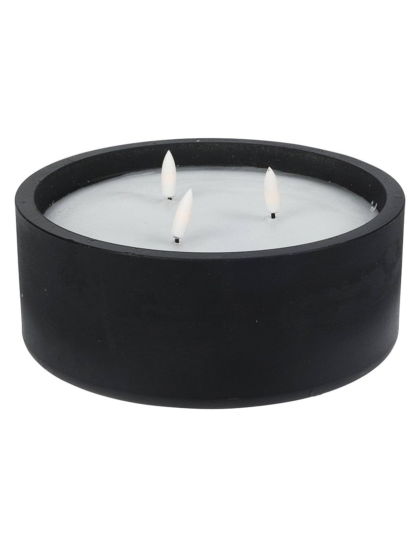 Vela redonda LED preta ø20x8cm