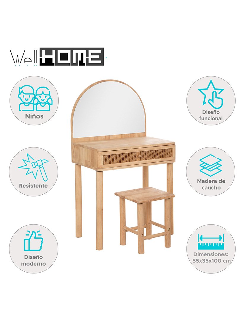 Toucador com banco rústico