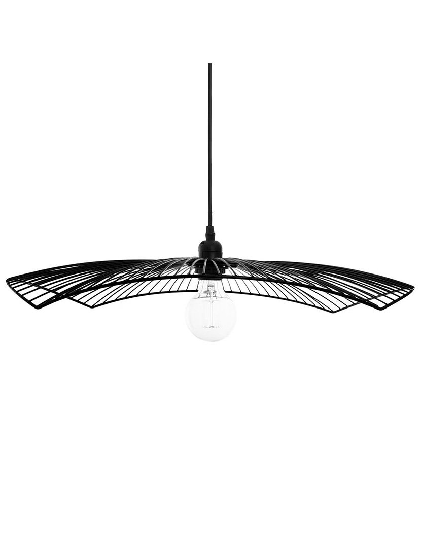 Candeeiro de teto de arame preto