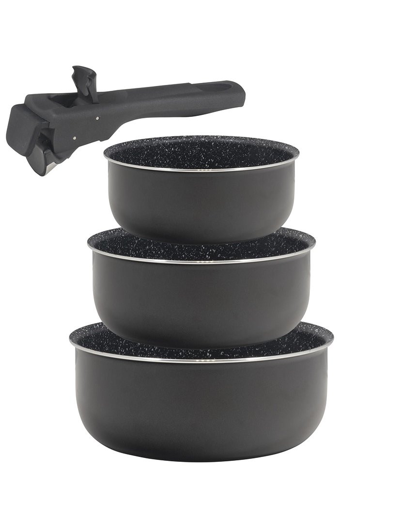 Conjunto 3 Caçarolas Click&Cook Preto