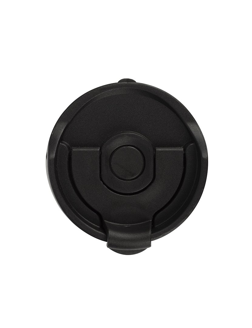 Caneca térmica de viagem de 460ml em aço inoxidável e silicone, preta, Lovers Bergner