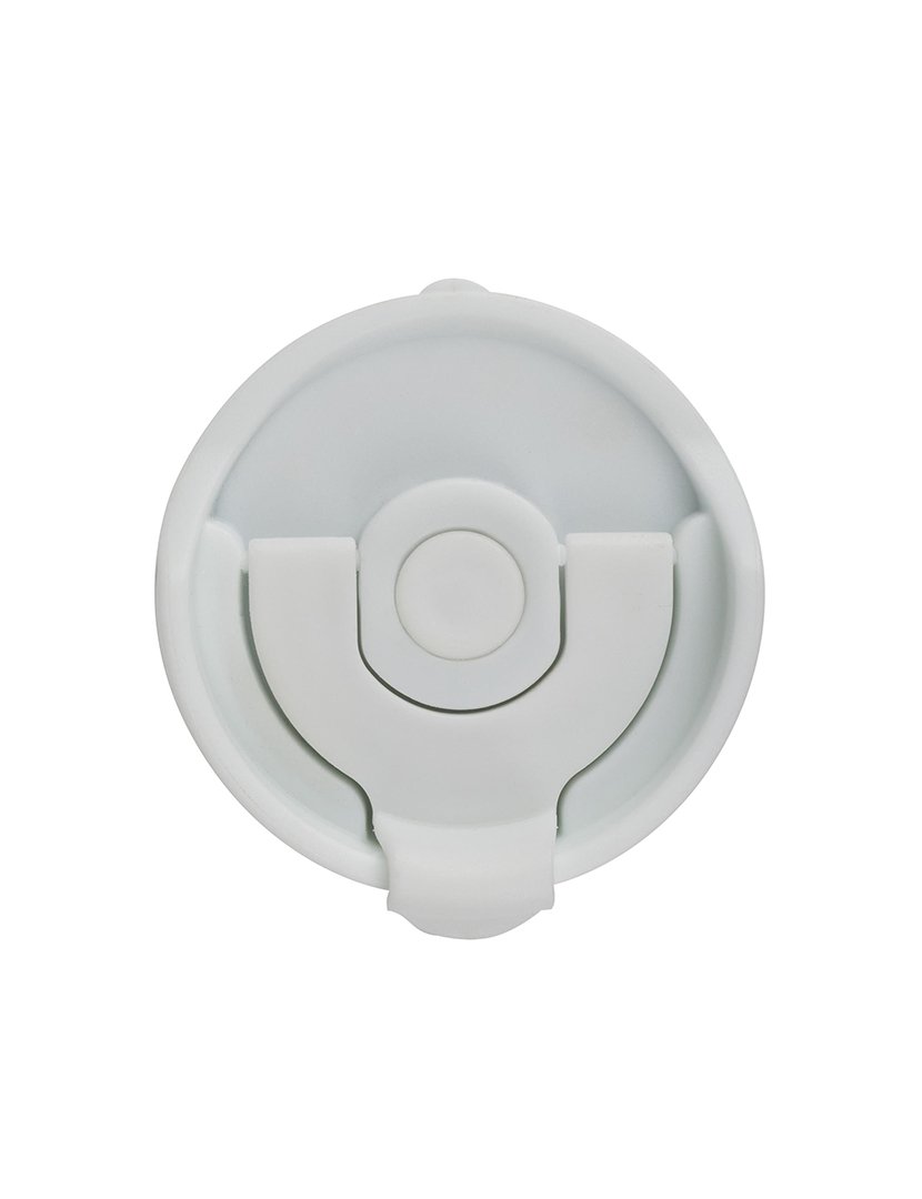 Caneca térmica de viagem de 460ml em aço inoxidável e silicone, branca, Lovers Bergner