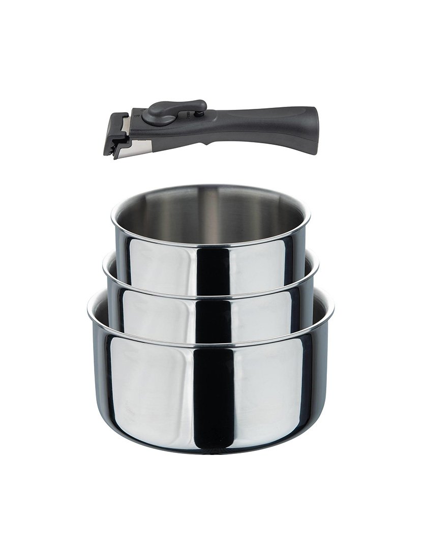 Conjunto 3 Caçarolas Click&Cook Prata