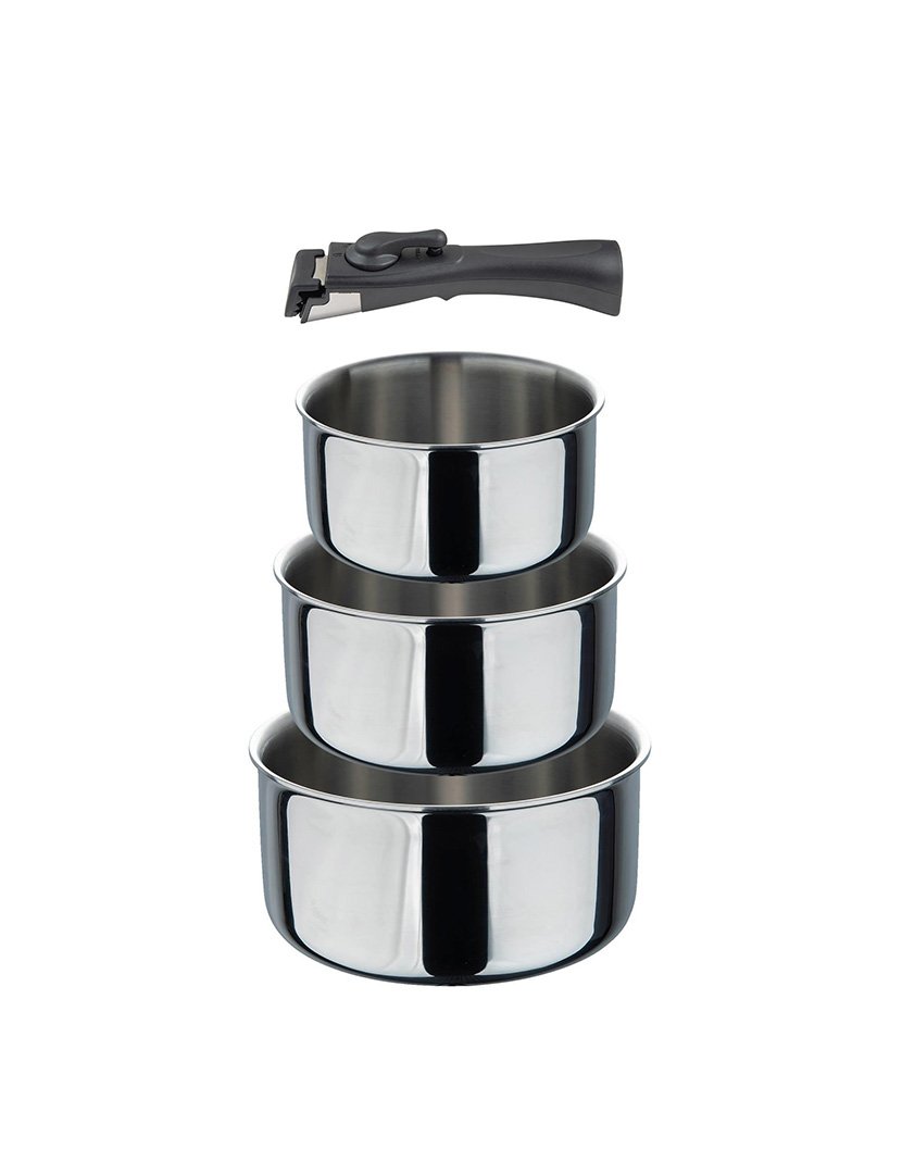 Conjunto 3 Caçarolas Click&Cook Prata