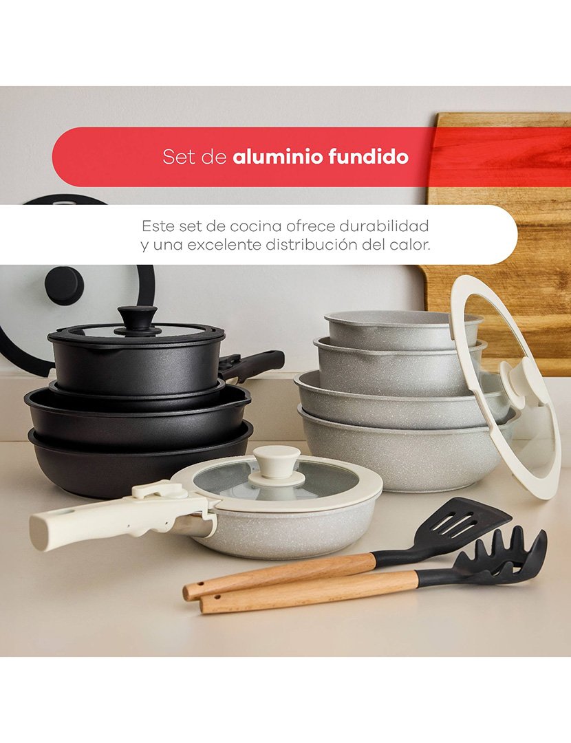 Trem Cozinha 7 Peças Click&Cook Fundido Bege