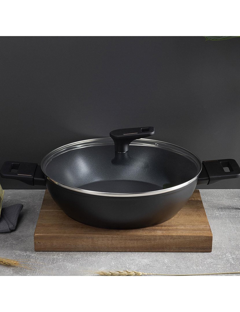 Caçarola Baixa Copper Preto 28 cm