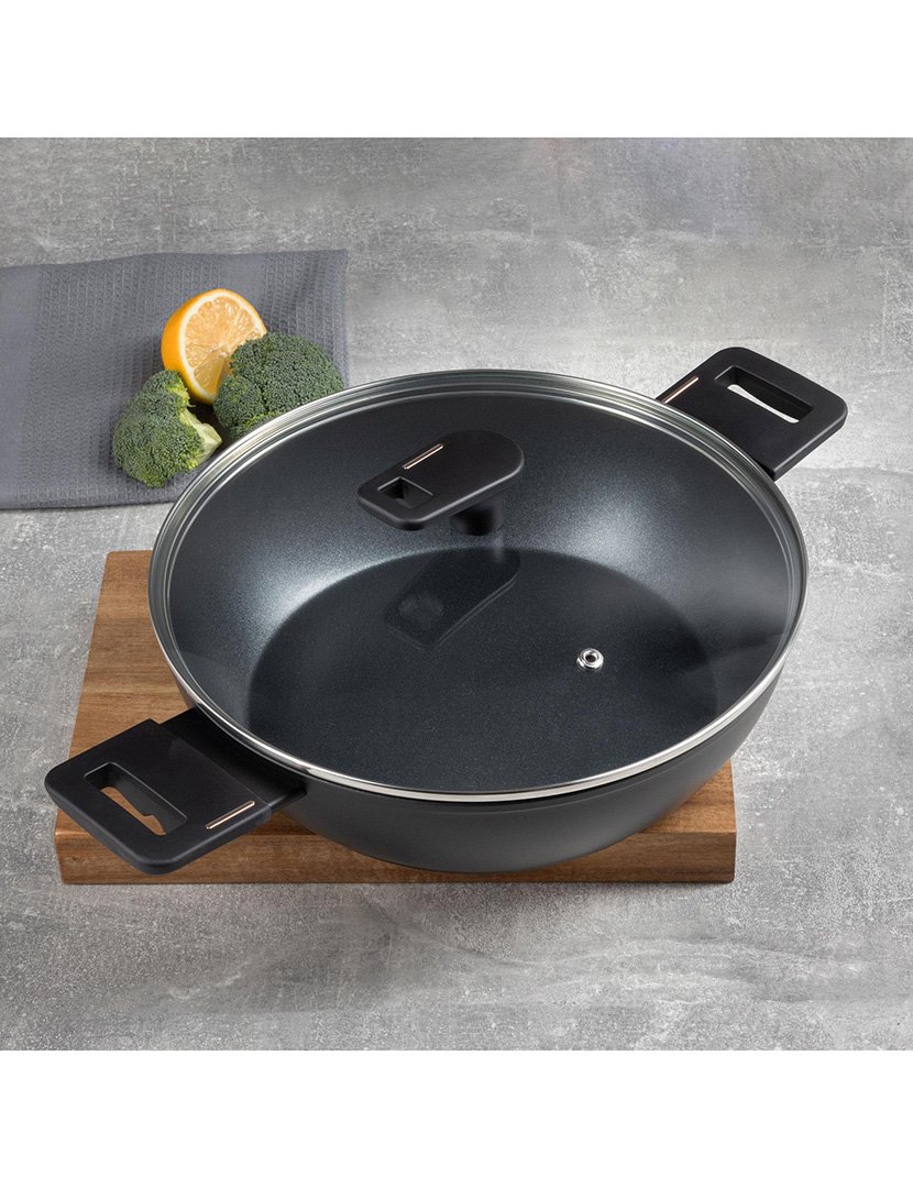 Caçarola Baixa Copper Preto 28 cm