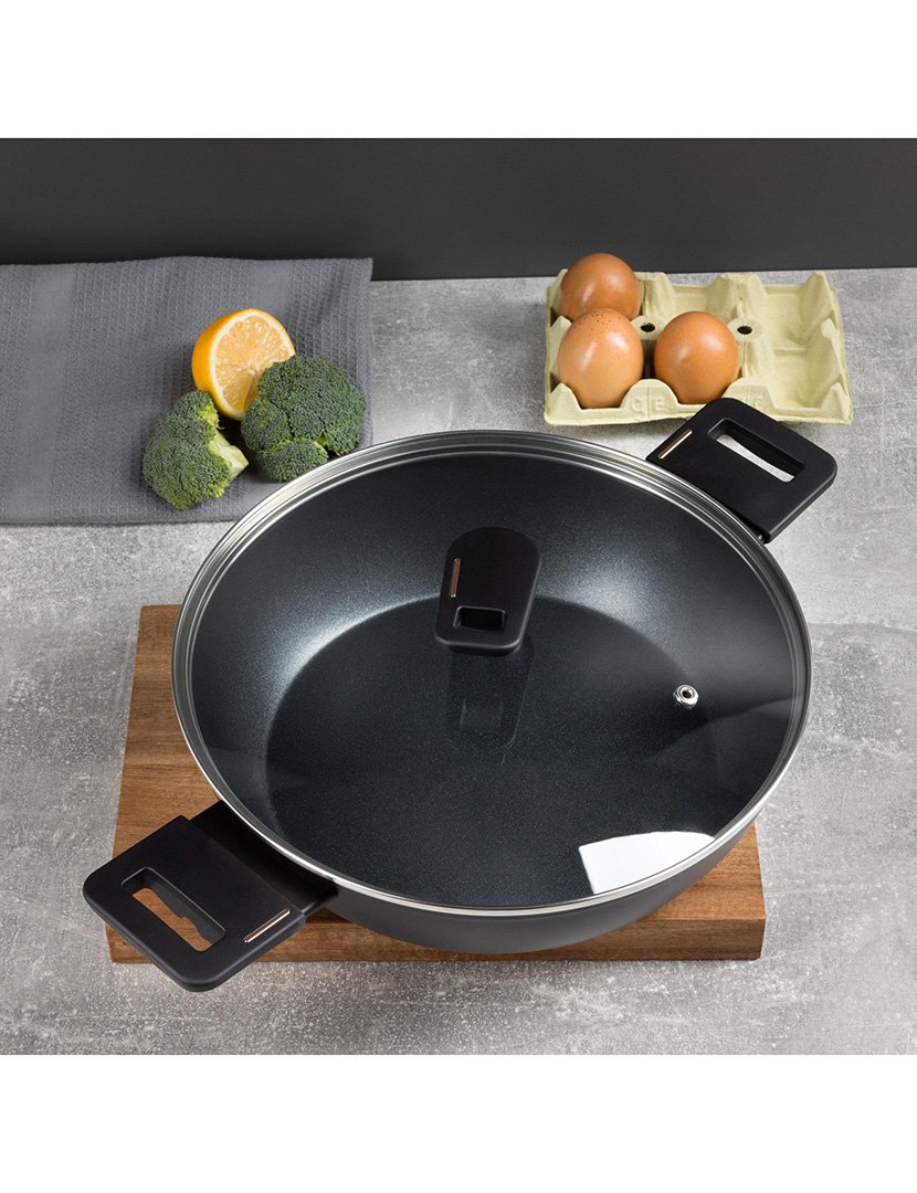 Caçarola Baixa Copper Preto 28 cm