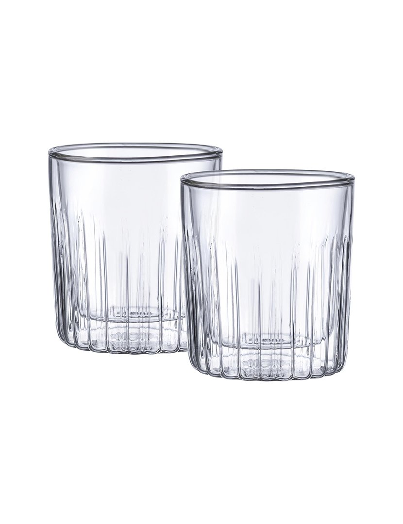 Conjunto de 2 copos de coquetel de 300ml em borosilicato de parede dupla da