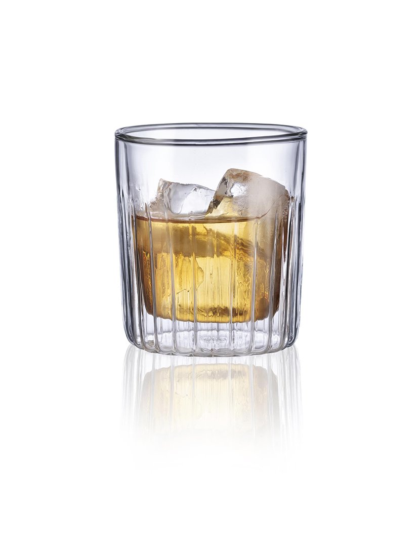 Conjunto de 2 copos de coquetel de 300ml em borosilicato de parede dupla da