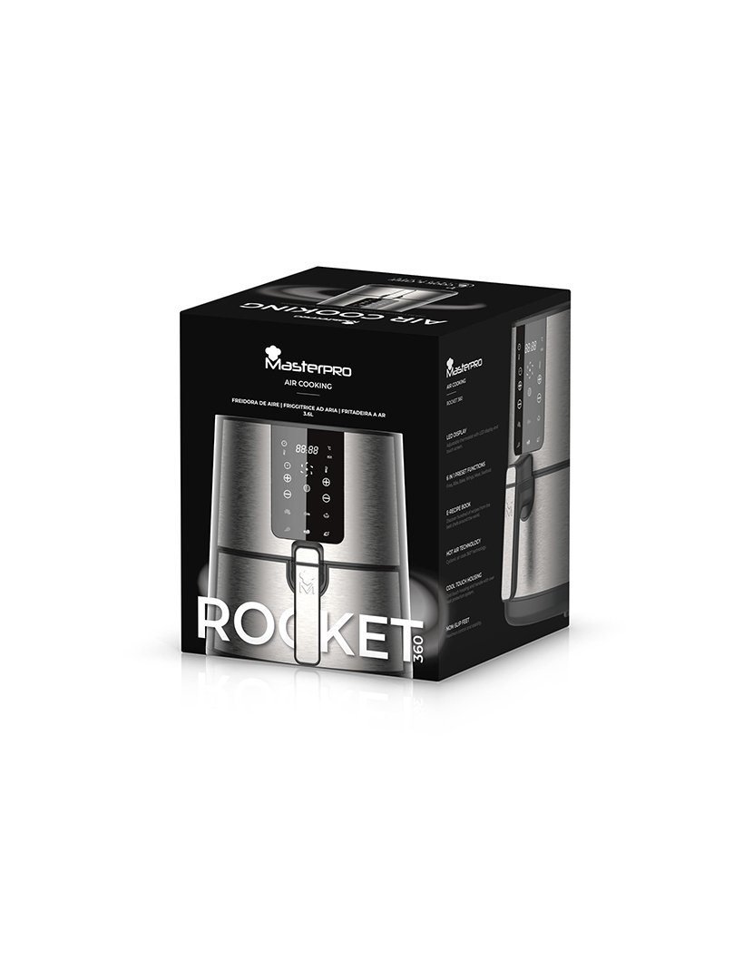 Fritadeira Elétrica Rocket sem Óleo com Tela de LED Sensível ao Toque e Temperatura Ajustável